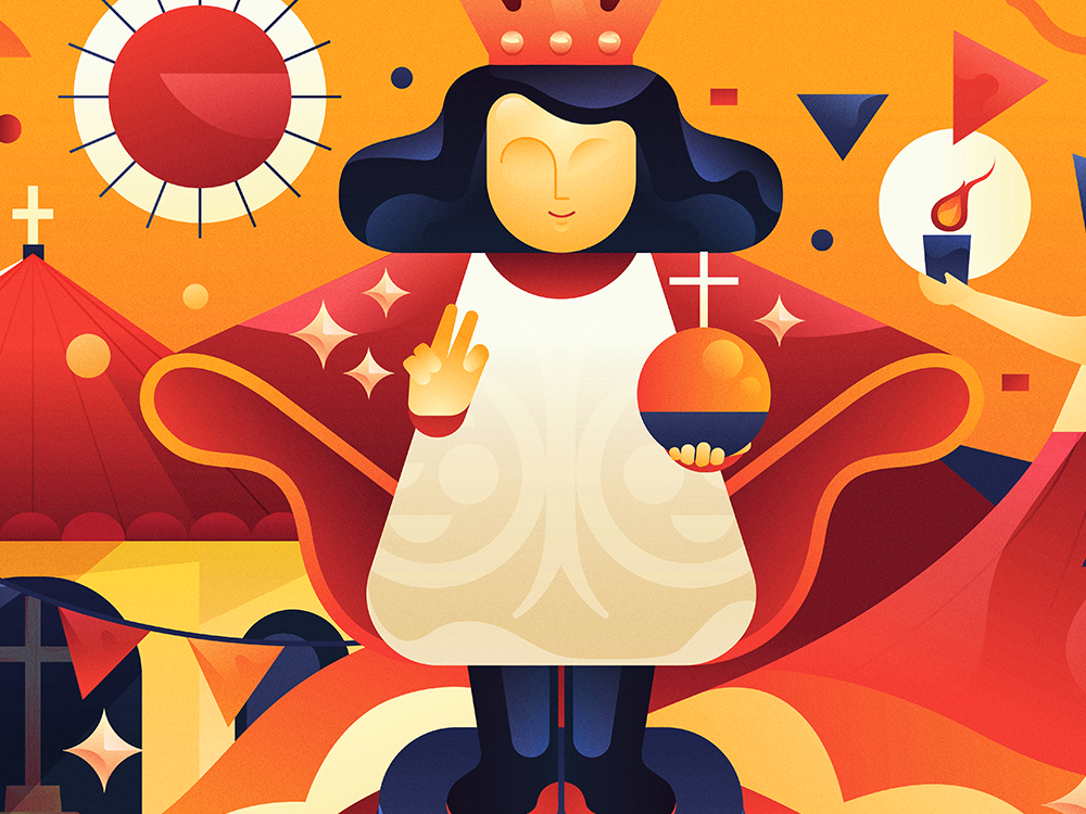 A large illustrated backdrop covering the renovation site of Cebu’s Carbon Public Market